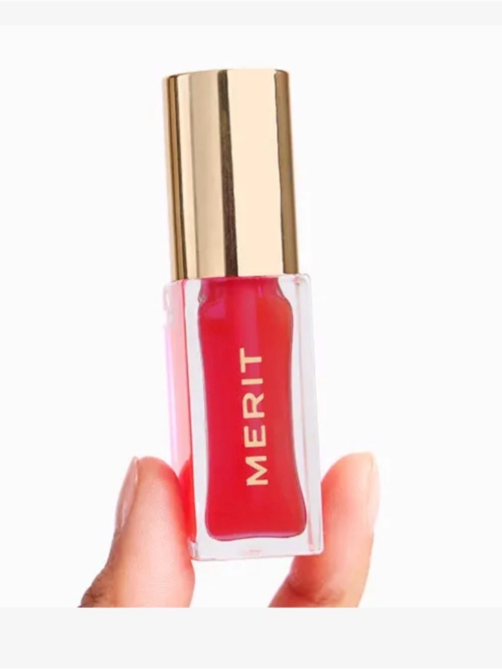 Merit lip oil in Les deux (sheer pink)